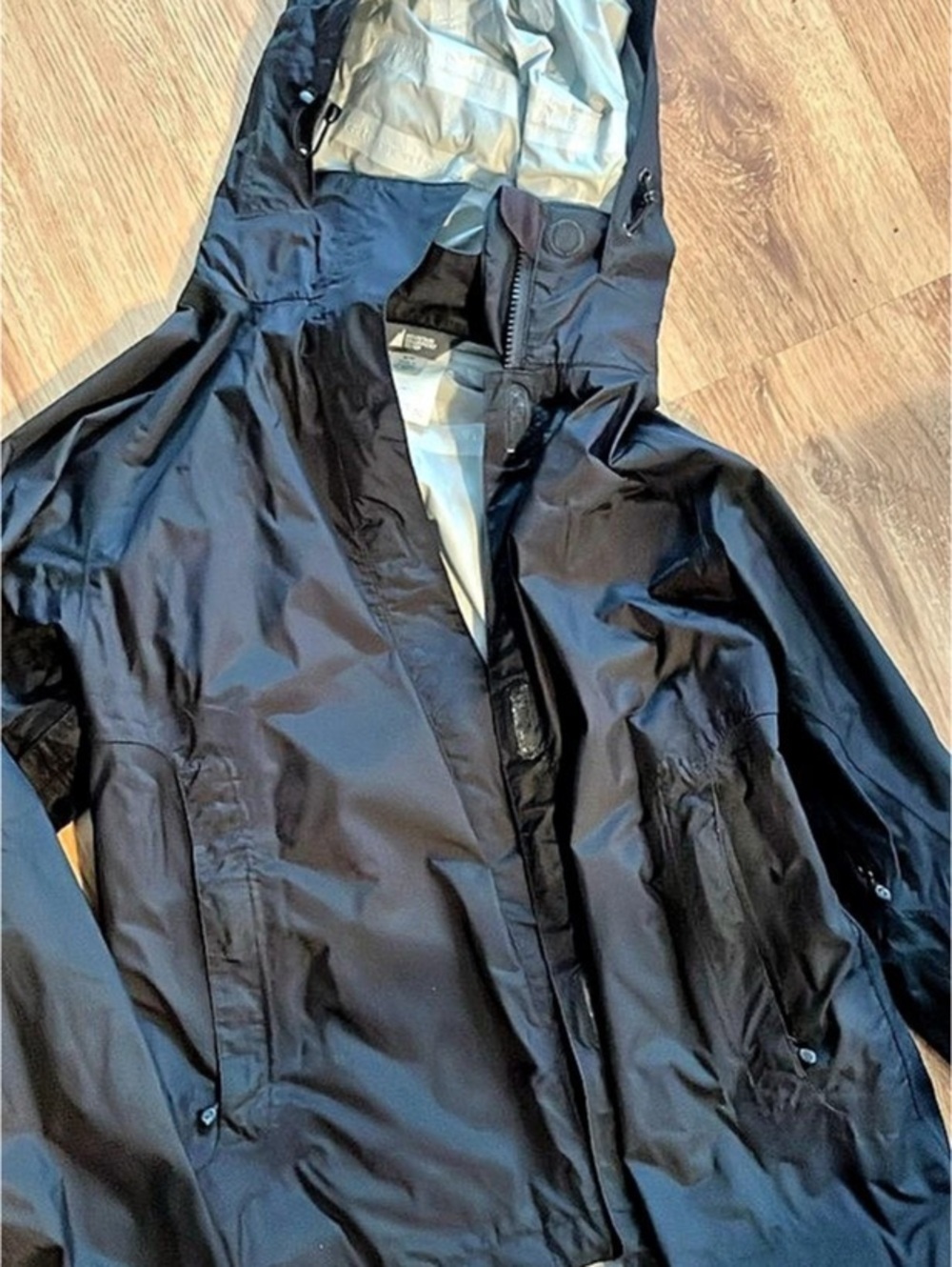 MEC Womens Black Hooded Rain Jacket Size Small
